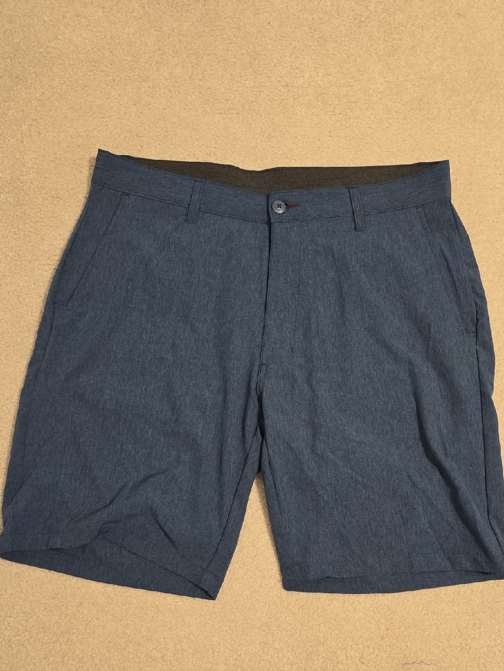 Ron Jon Navy Blue Flat-Front Men's Hybrid Boardshorts, Size 34